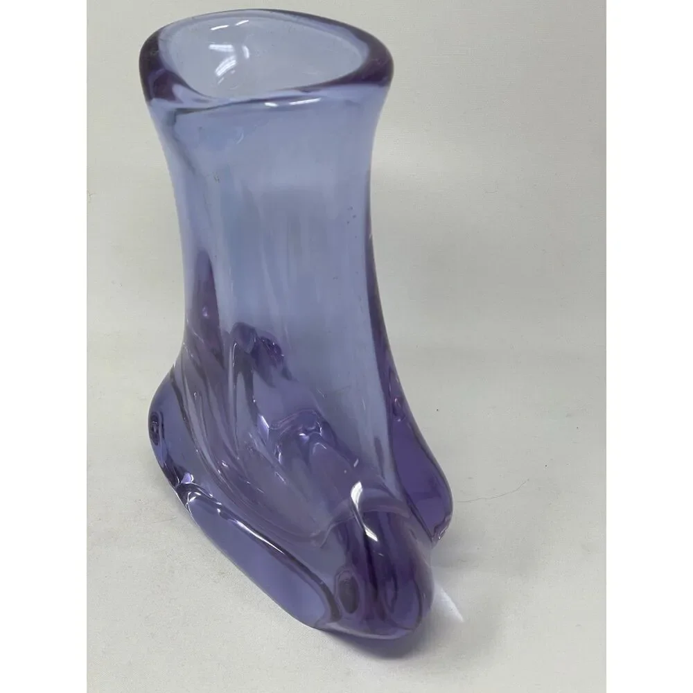 Vintage MCM Murano Amethyst Purple Vase Handblown Italy Sommerso Flavio Poli 9